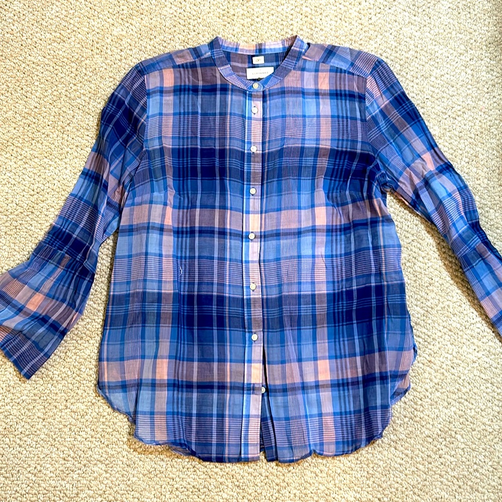 Sheer Ann Taylor Loft Softened Button Down